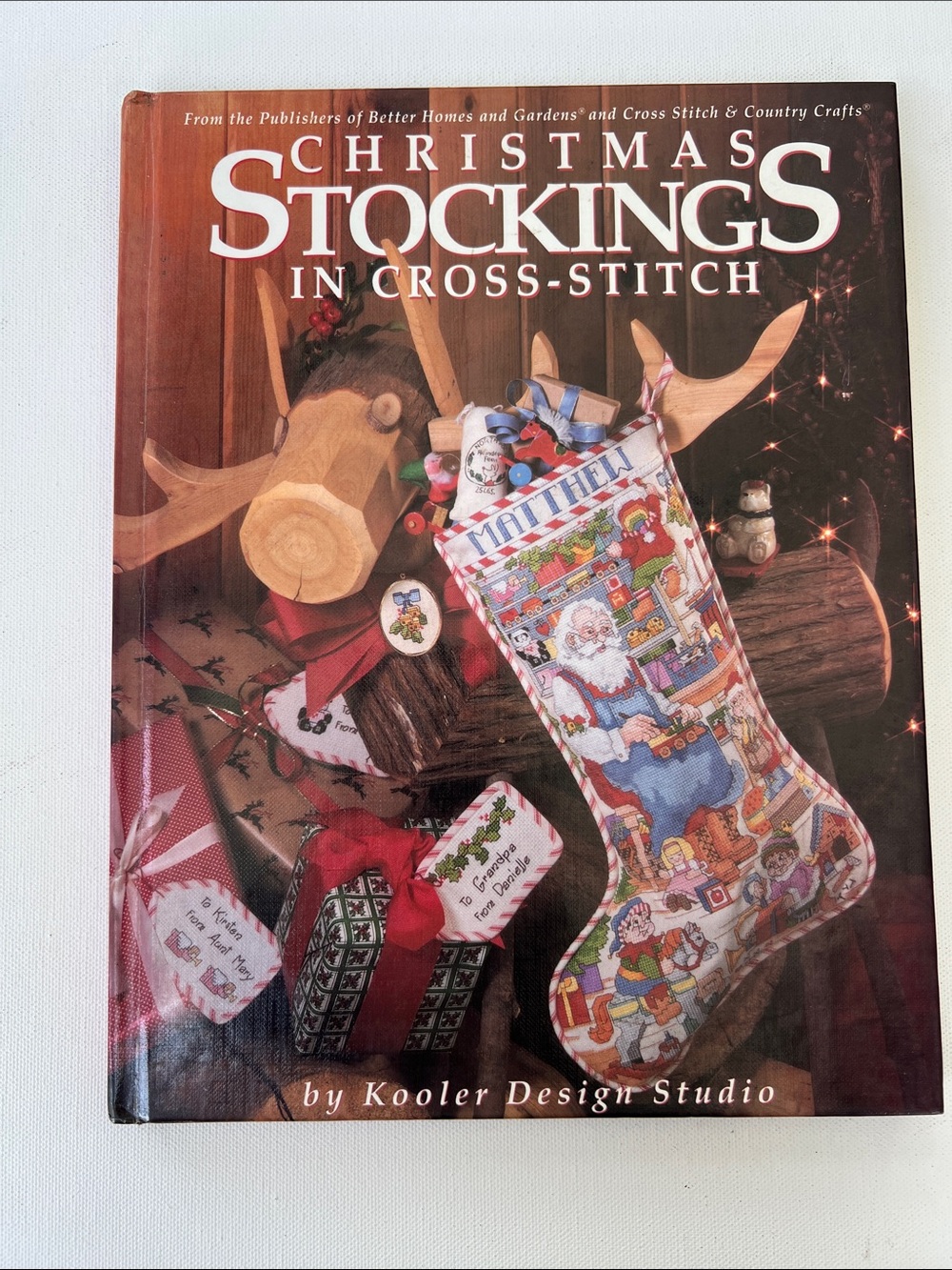 Christmas Stockings in Cross-Stitch Holiday Decor Book - Red/Multicolor